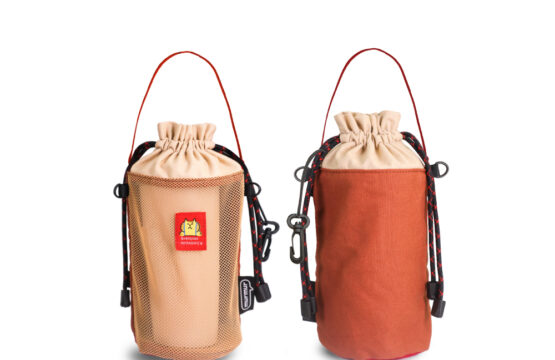 murmur 飲料提袋｜懶洋洋喵之助 ｜ 帆布網料拼接