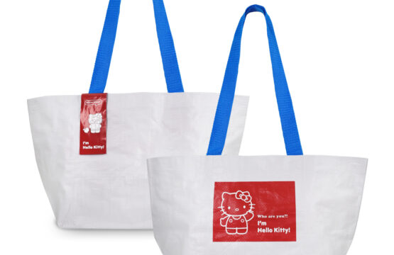 murmur 編織購物袋（小）｜Hello Kitty（經典白）