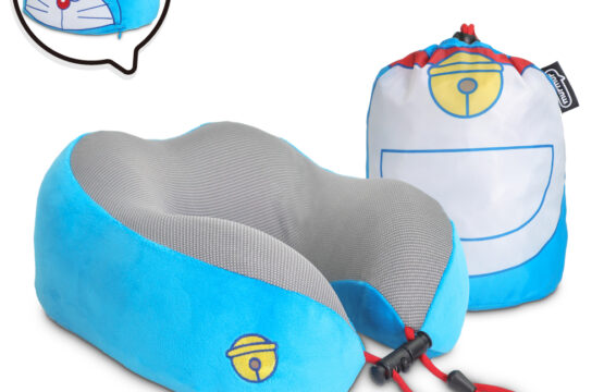 murmur 山丘頸枕｜絨毛電繡－哆啦A夢（小叮噹）(附收納袋)