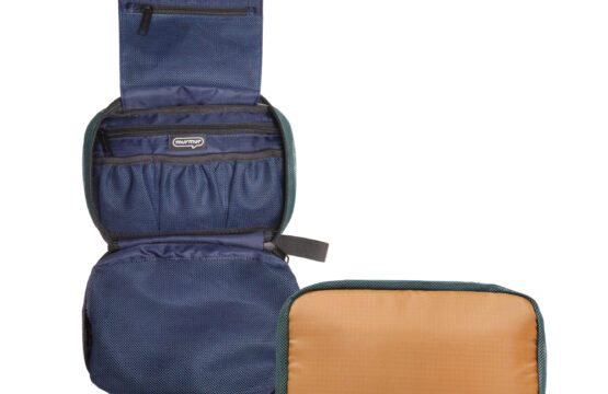 murmur 網狀拼接三摺盥洗包｜綠褐藍