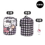 murmur 山丘頸枕｜hello kitty（黑白格）｜附收納袋、吊飾：圖片 4