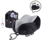 murmur 山丘頸枕(絨毛電繡)｜hello kitty（黑白格）｜附收納袋、吊飾